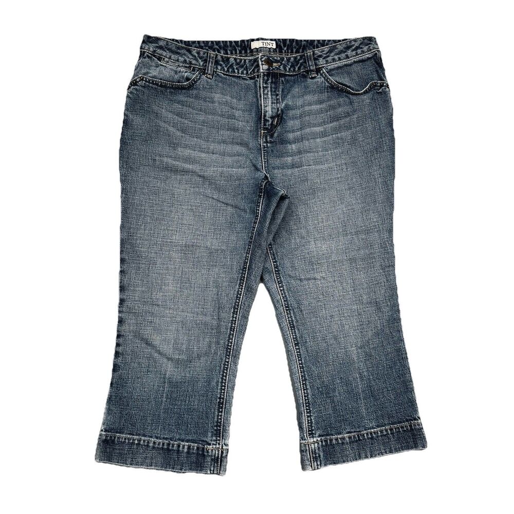 Tint Capri Jeans 12 (32x18.5) Blue Mid Rise Denim Stretch Womens Casual